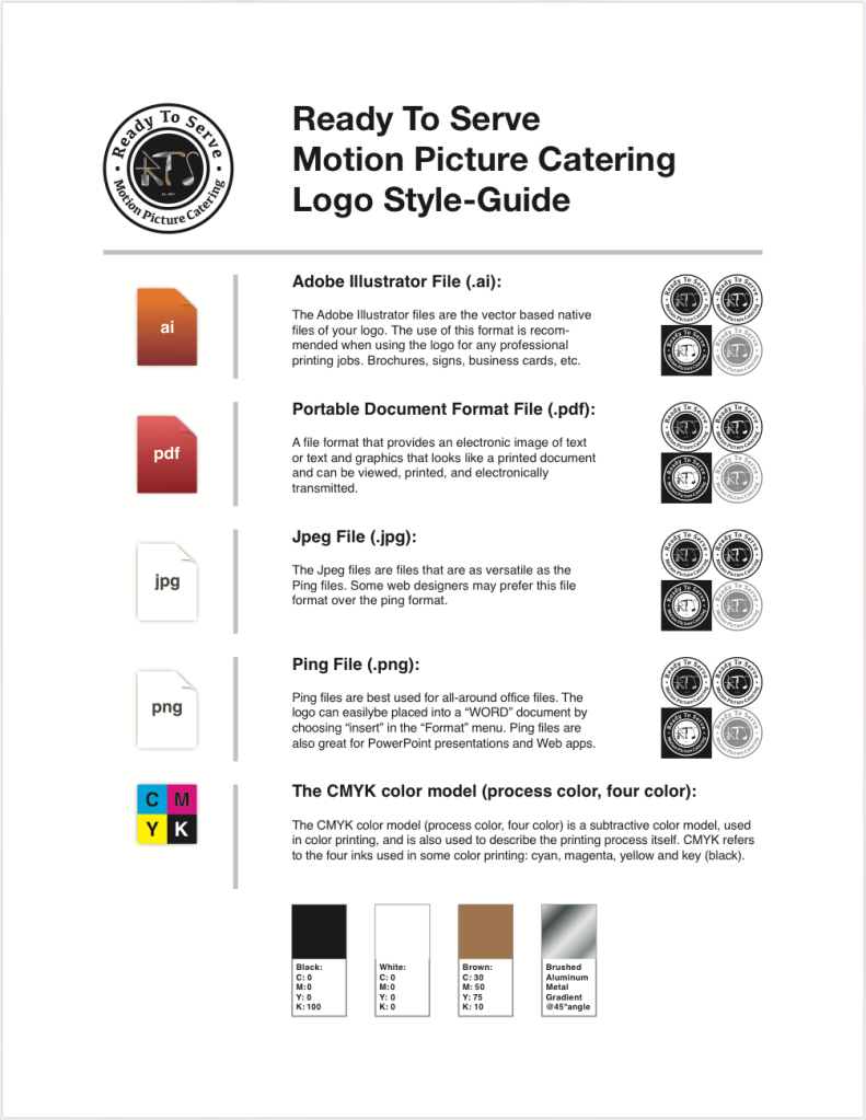 Ready To Serve • Motion Picture Catering • Logo Style-Guide